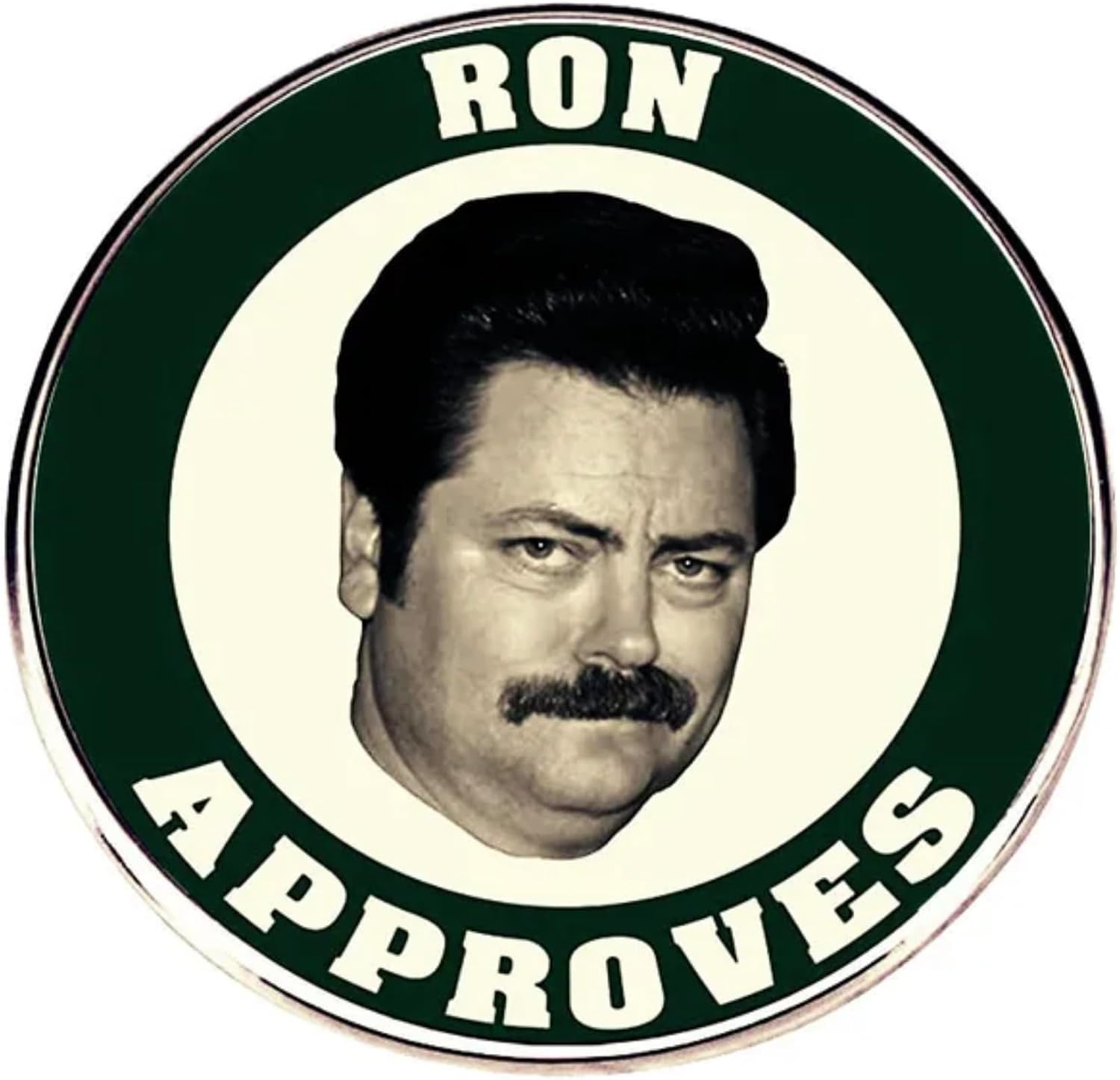 Ron Swanson Approves Comedy TV Show Duke Silver Jazz 1.2"" Enamel Pin Badge