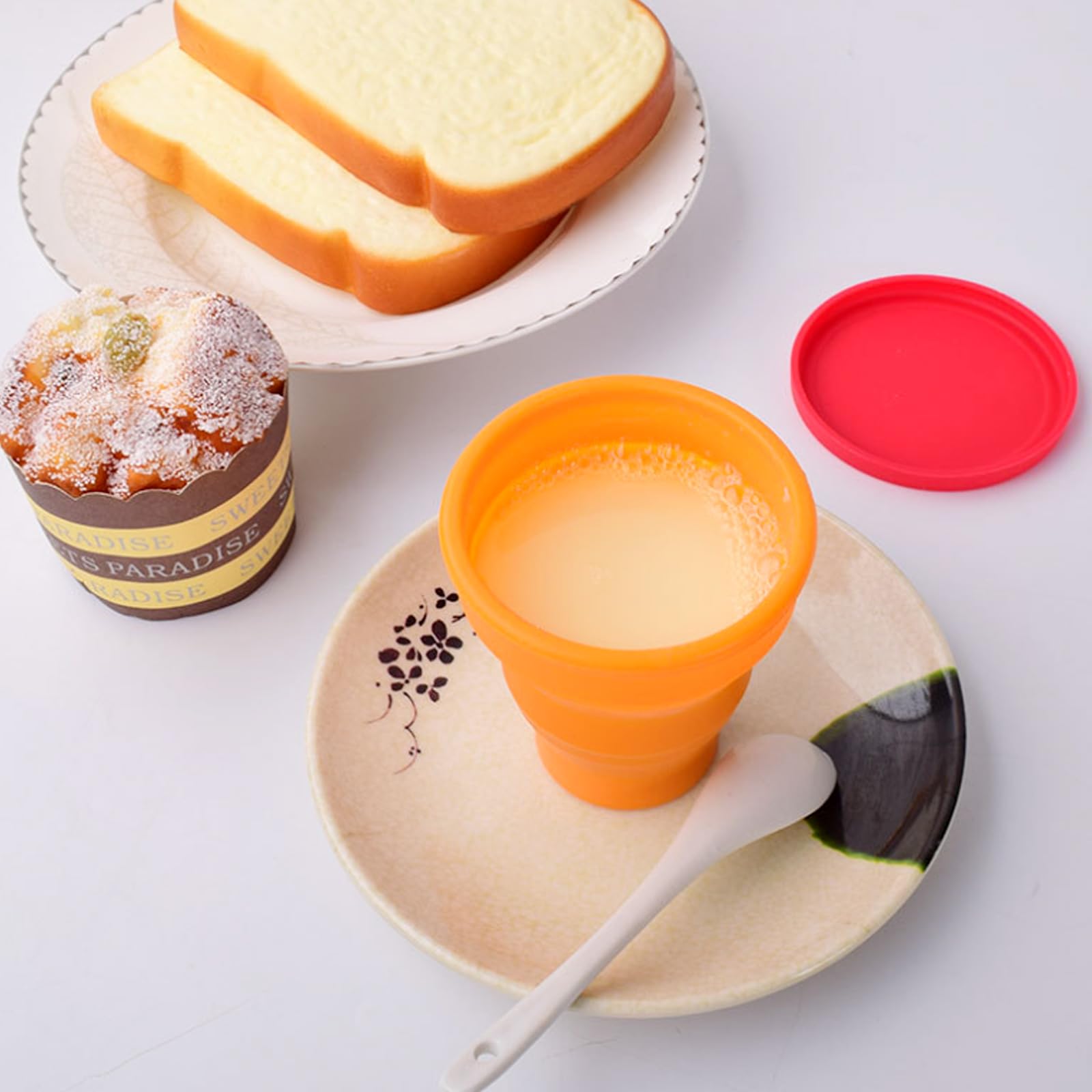 4 Pezzi Bicchiere Pieghevole Silicone, 200ML Bicchiere Pieghevole da Viaggio Tazza in Silicone per Viaggio Campeggio Escursionismo e Lavoro