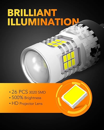 Miniatura 49 de OXILAM Bombilla LED 912 921 mejorada, luces de marcha atrás, bombillas de respaldo para automóvil, brillo 300% más alto, 6000 K, blanco