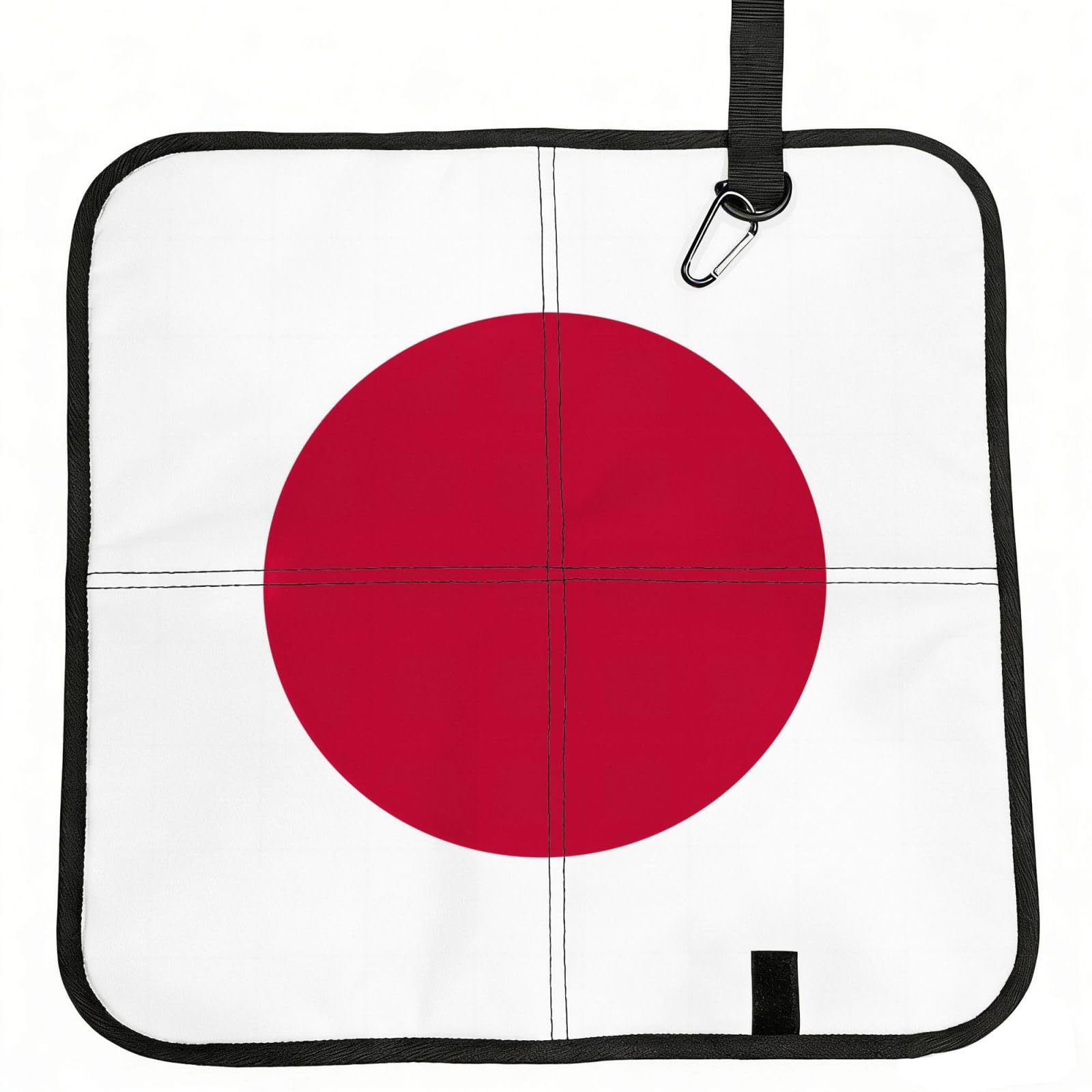 DIEzig Japanese flag Printed Compact Foldable Sitting Pad Oxford Base, Portable Cushion for Fishing Sports Events