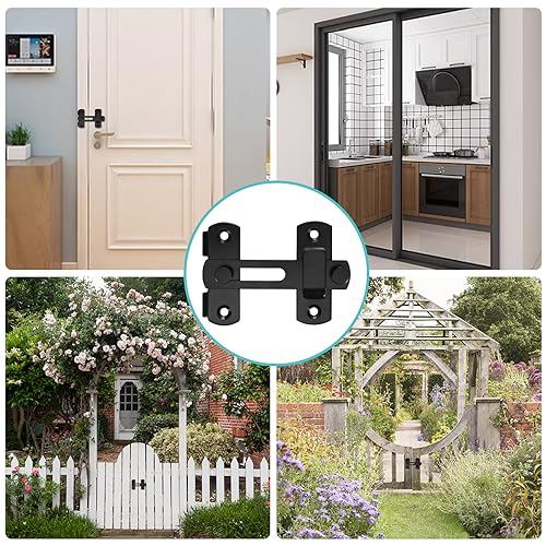 2 pestillos para puerta de acero inoxidable, pestillo de puerta de acero inoxidable, pestillo deslizante para puertas, ventanas, baños, ventanas, armariospuerta de granero - imagen 7