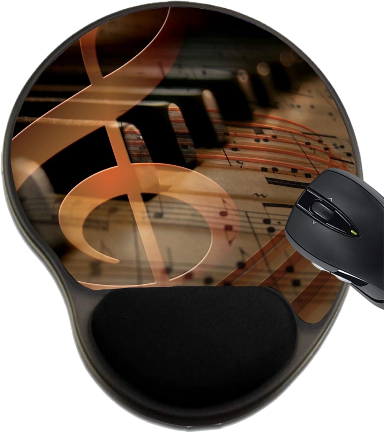 MSD Mousepad Wrist Rest Protected Mouse Pads/Mat with Wrist Support, Design for Music Background Art Musical Texture Note Yellow Old Melody Abstract Color