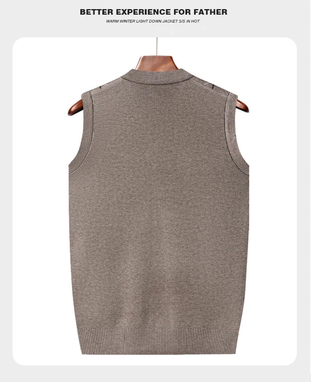 Strickweste Herren Ärmellos,Herren-Strickpullover Farbblock-Diamant V-Ausschnitt Ärmellose Strickjacke Mit Knöpfen Klassische Business-Strickweste Warme Strick-Tanktops Für Den Herbst Und Winter