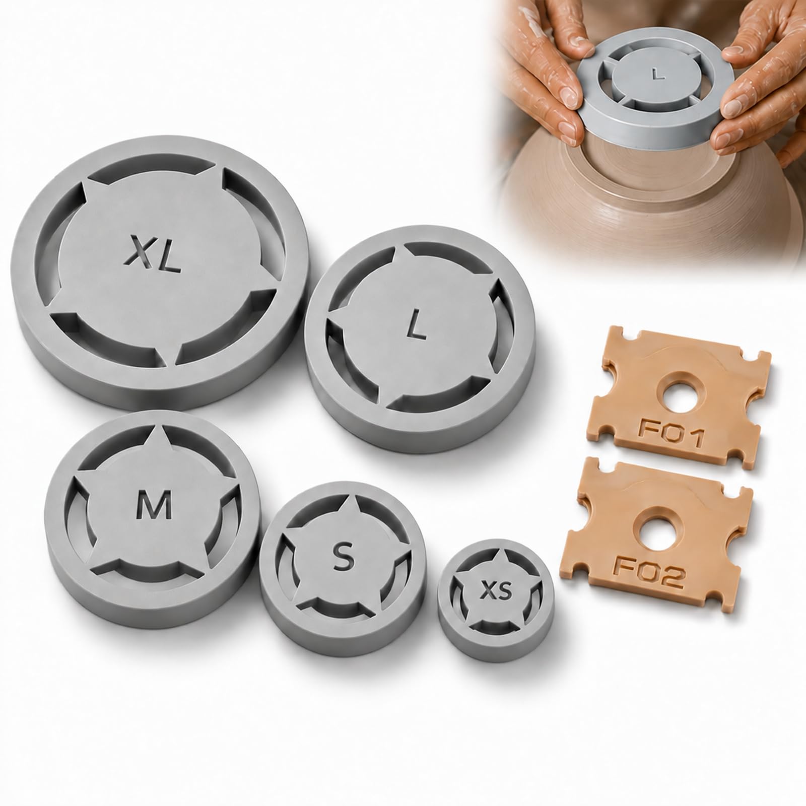 7 Pieces Pottery Foot Ring Tool Set