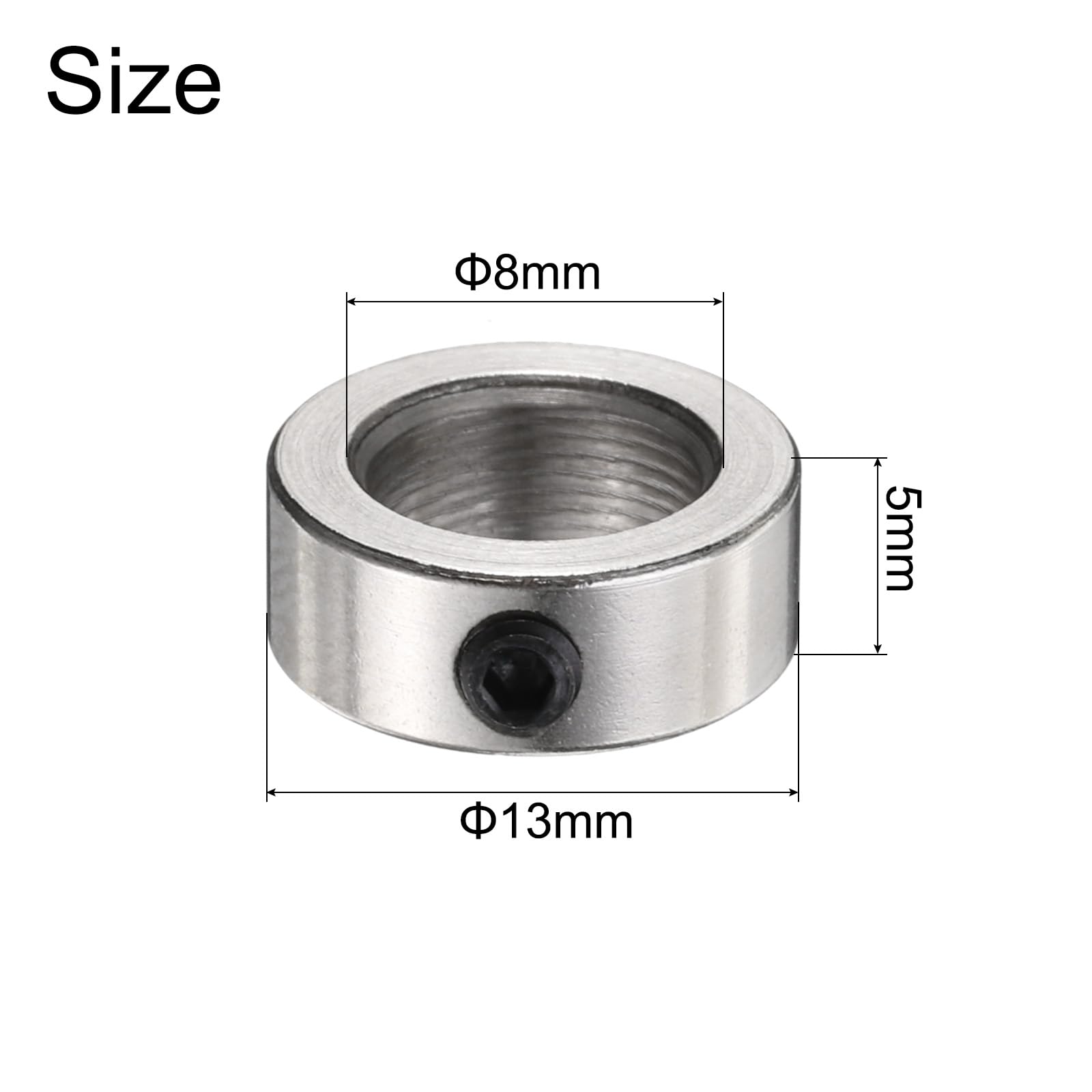 QUARKZMAN 6Pcs Collier de Blocage d'Arbre de 8 mm pour Vis Trapézoïdale T8, Colliers de Serrage à Vis Sans Fin en Acier Inoxydable