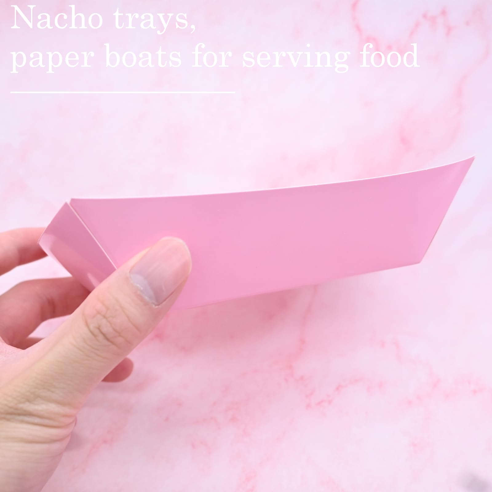 Yaure Joy 50 Pcs 2lb Paper Food Trays Boat Disposable Nacho Trays Paper Boat for Nachos, Hotdogs, Tacos, Fries (pink)