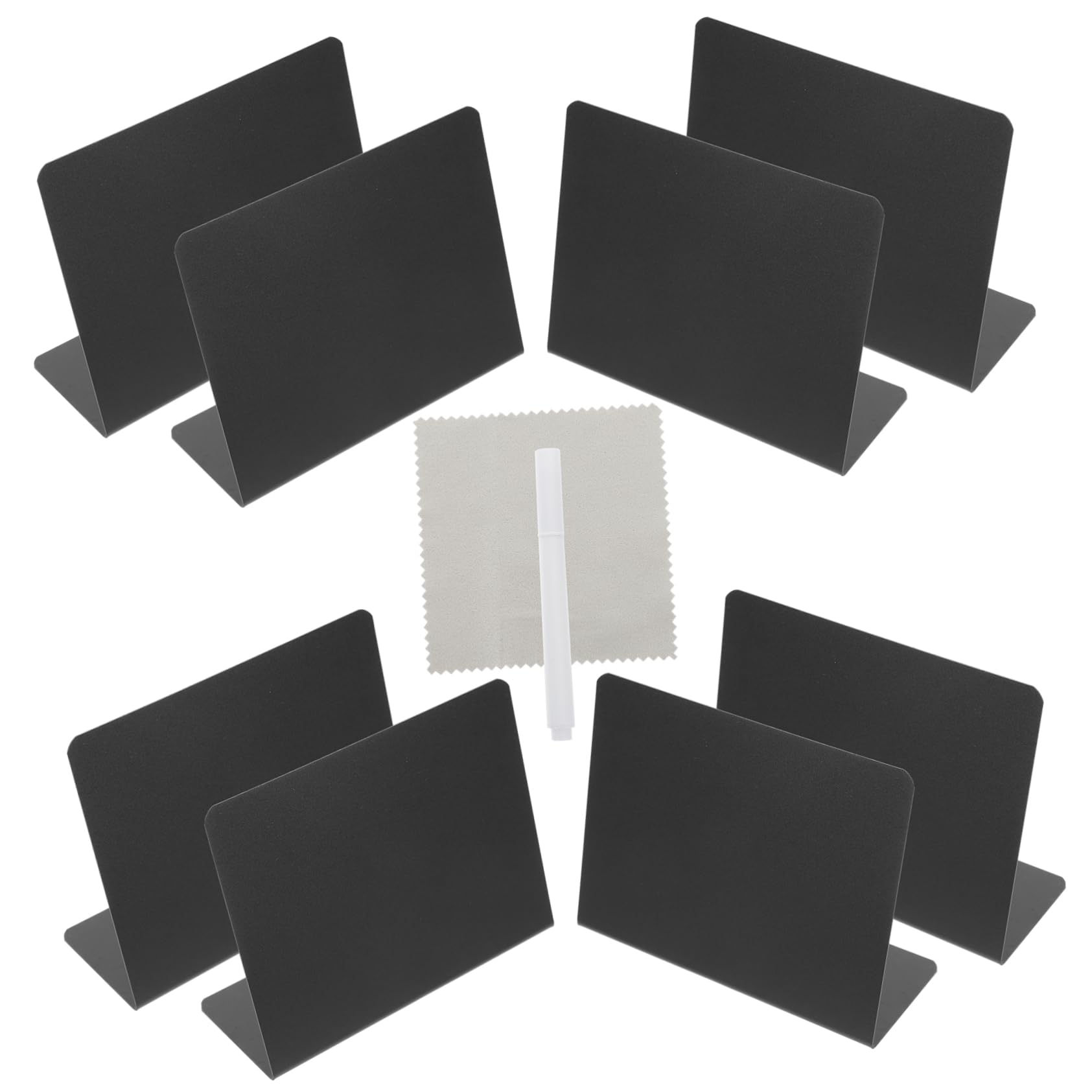 Uonlytech 3 Ensembles Étiquettes de Tableau Effaçables avec Marqueurs Blancs et Chiffons Panneaux de Message pour Boutique et Événements