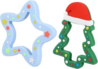 SECFOU 2 Pçs Árvore De Natal Varas De Dentição Brinquedos De Mastigar Brinquedo Verde Brinquedos Infantis Para Mordedor Infantil Mordedor Molar Silicone Mordedor Molar Brinquedo Mordida
