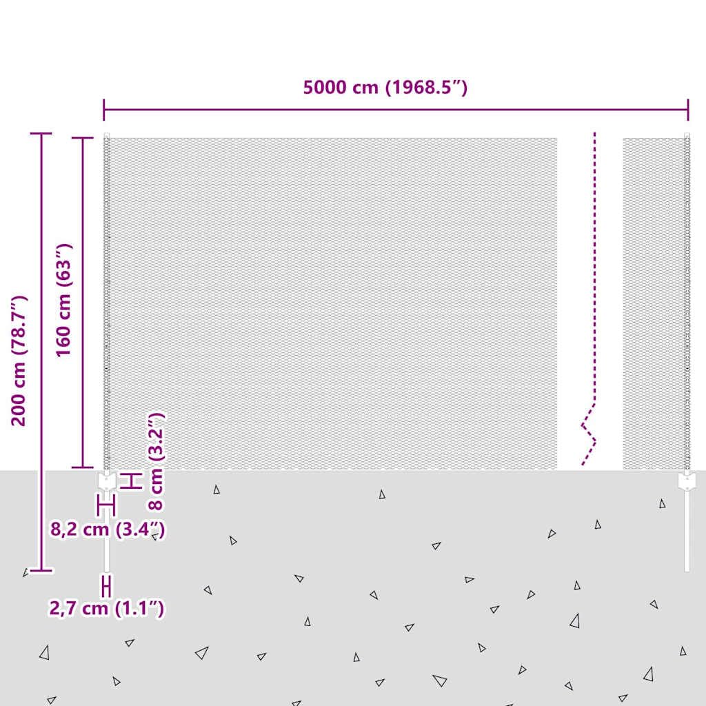 vidaXL Sześciokątne ogrodzenie z słupkiem 50 x 1,6 m Stal pokryta PVC