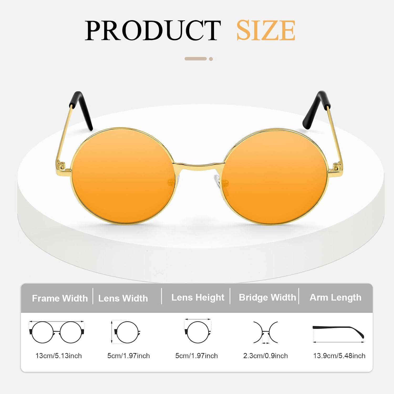 CHRORINE Hippie Sunglasses Round 70s Retro Glasses for Women Men Party Accessory Festival Fashion Vintage Sunglasses - Image 2