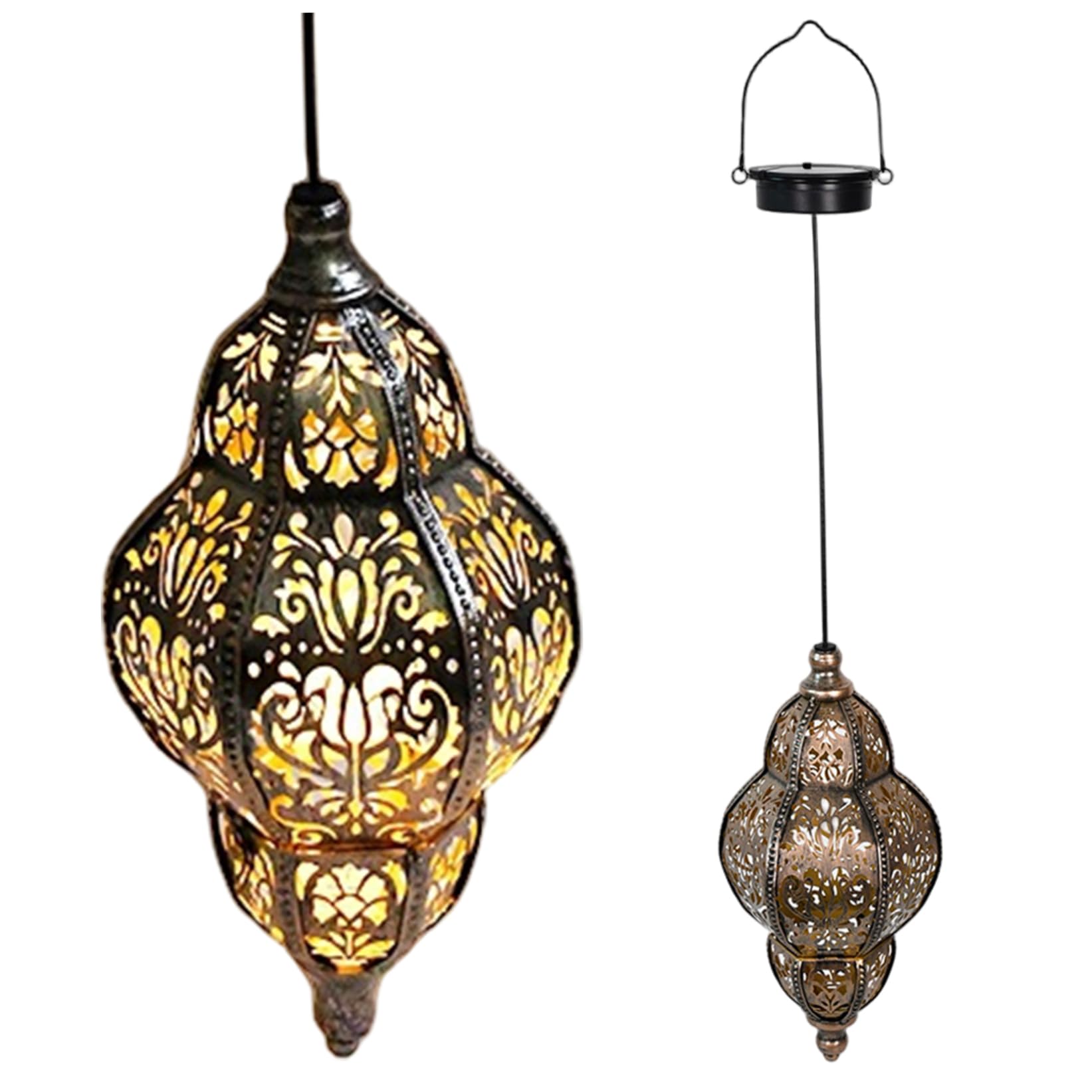 Peosaard 1Pc Solar Moroccan Lanterns Outdoor, Waterproof Hanging Solar Lights, Decorative Hollow-Out Outdoor Lantern For Garden, Yard, Patio, Lawn, Porch, Lanterns Decorative