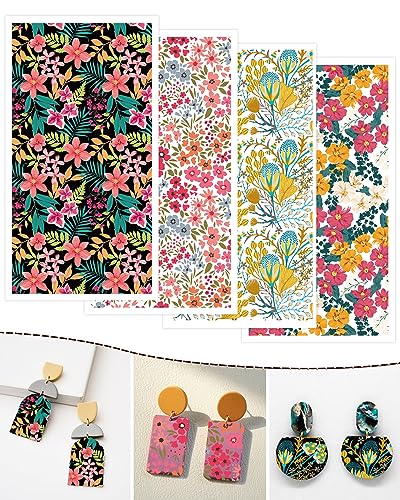 Puocaon Floral Clay Transfer Paper - 20 Pcs for Polymer Clay Jewelry...