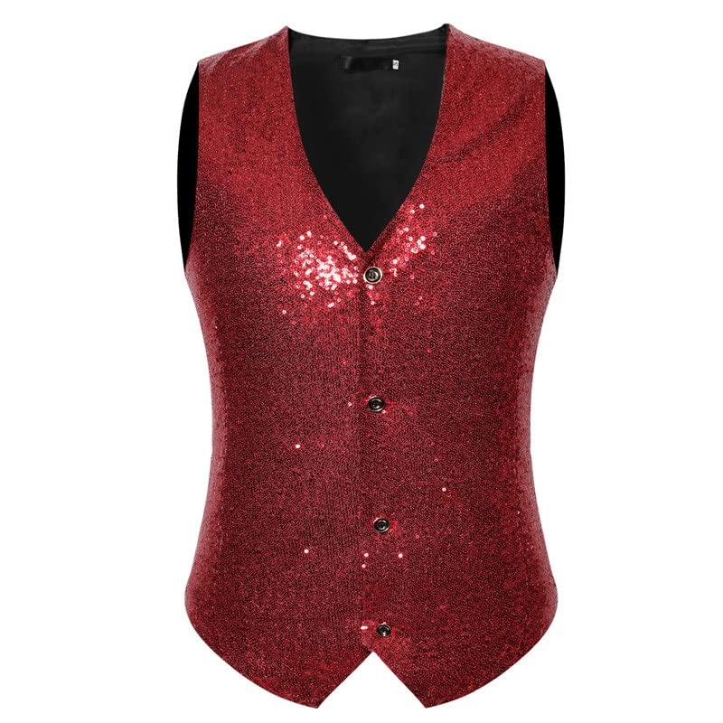 Gilet costume paillettes argent XXL pour discothèque et bal JFDBGU