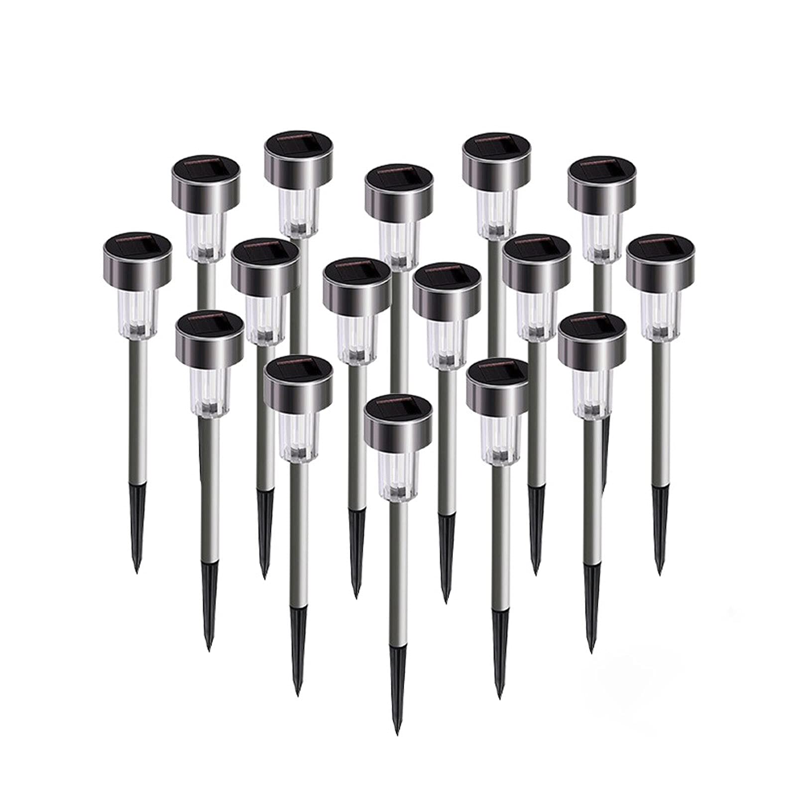Solarleuchten for den Außenbereich, LED-Wegeleuchten for den Garten, Edelstahl, for Gehweg, Terrasse, Hof, Rasen, Auffahrt, IP65 wasserdicht Lampen (Color : Warm White, Size : 16Pack)