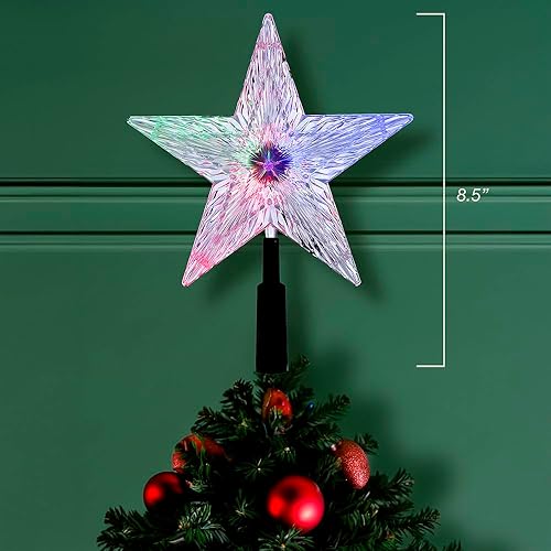 Miniatura 10 de Estrella Kurt Adler con luz de colores cambiantes para árbol de Navidad 85 pulgadas