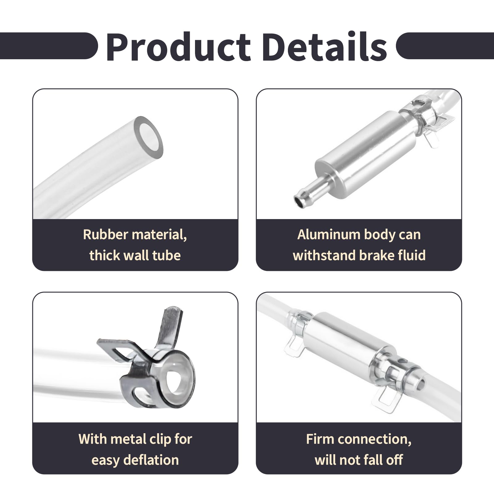 Spurgo Freno Idraulico Moto Universale, Kit per Spurgo Freni Olio con valvola, Tubo Trasparente PVC, Manutenzione Frena Sicura Rapida, Adatto a Veicoli con Freni Idraulici, Facile da Usare e Versatile