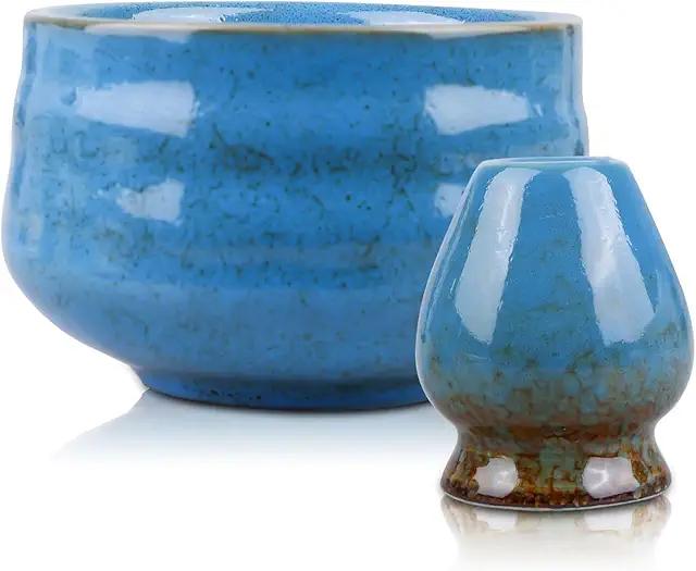 Ensemble de 2 Bols Matcha en Céramique GOMETY, Bleu, 560 ml