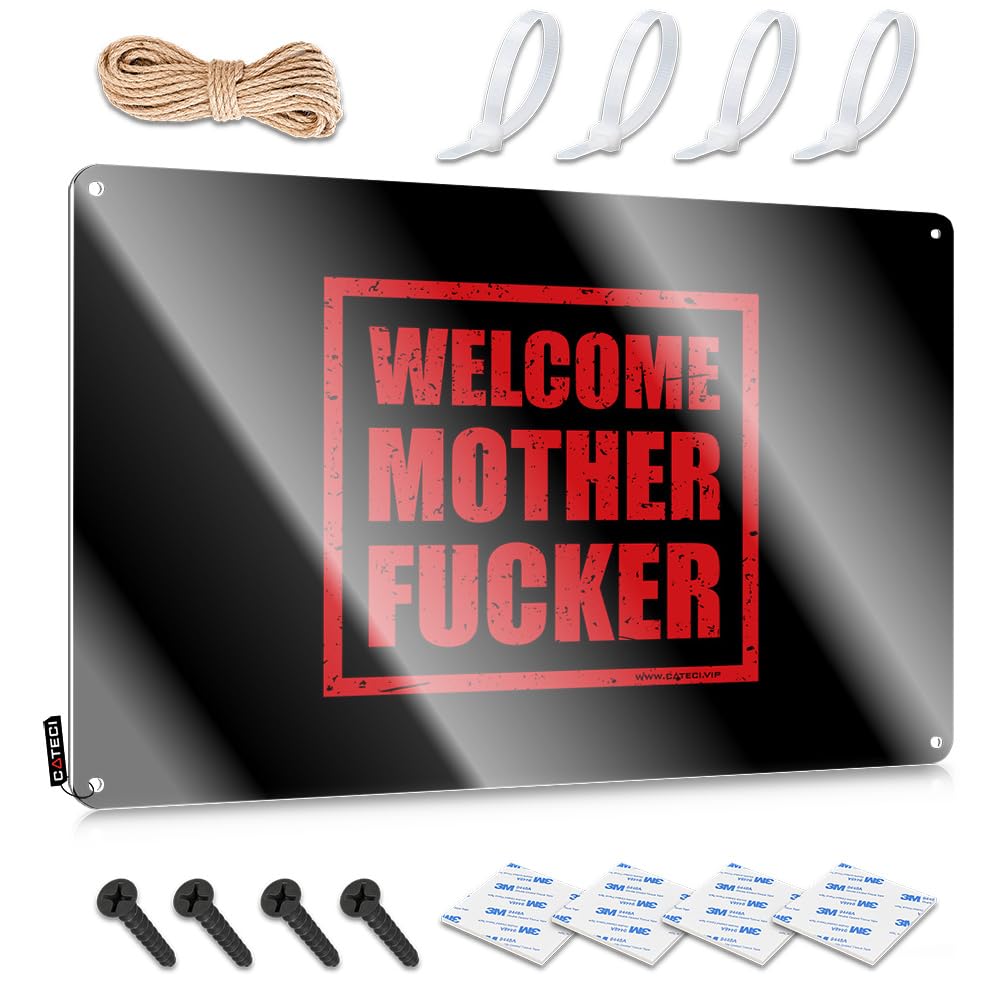 MWFKKADDB Bar Tin Signs Vintage Welcome Mother Fucker Tin Sign Cheers Tin Sign Beer Decor(20X30CM)