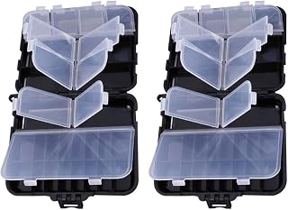2pcs Black Plastic Multi-function Professional Tackle Box Organizer
