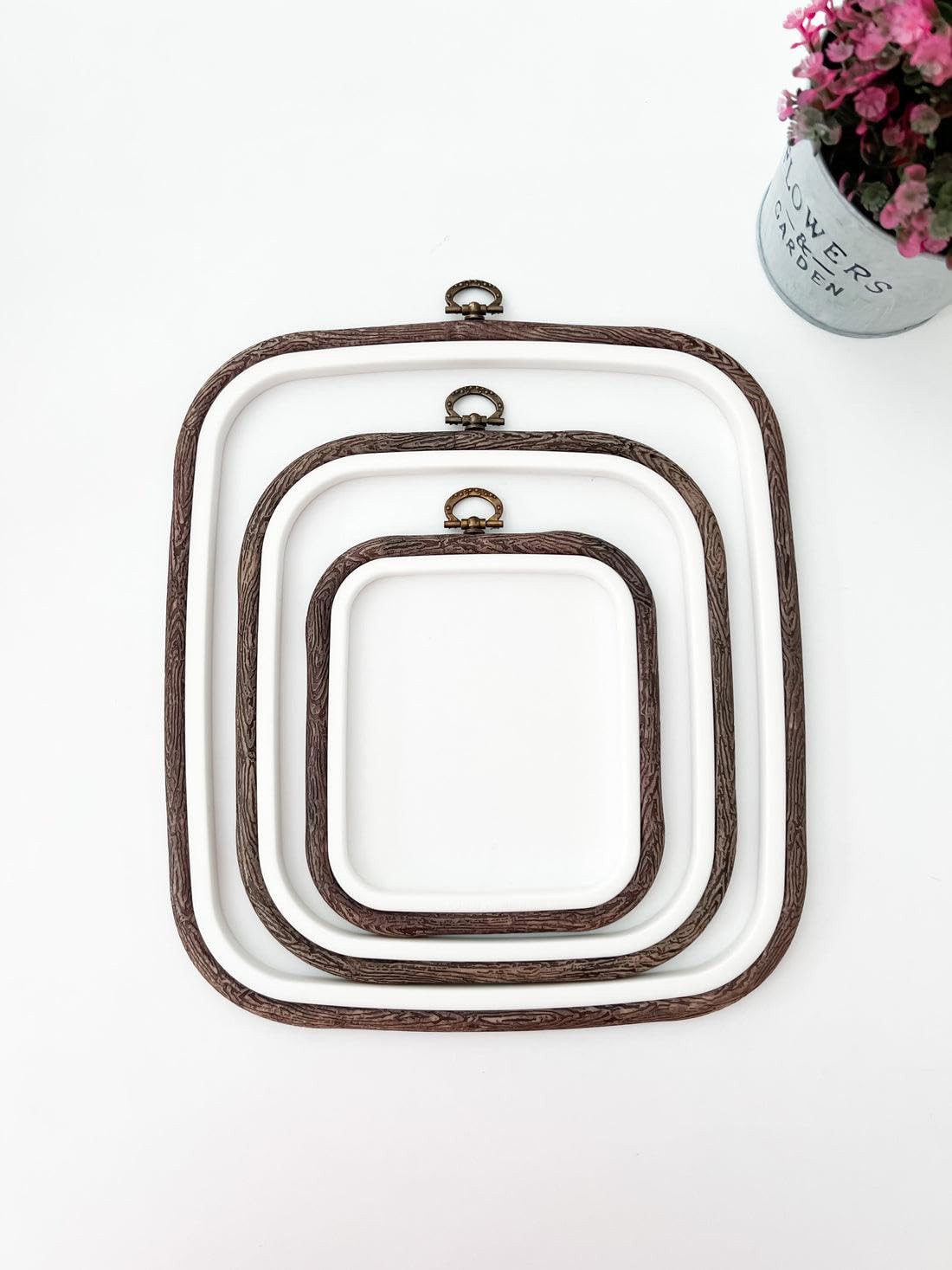 Cross Stitch Square Hoop - Nurge Embroidery Hoop (Transparent, 7" x 7.85")