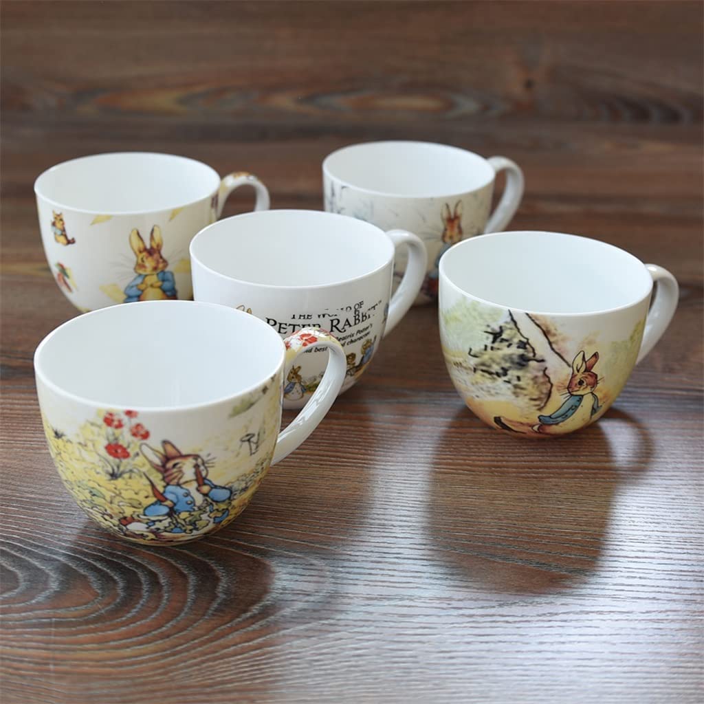 Kreskówka królik duży kubek kawy ceramiczny milka filiżanka porcelanowa filiżanka herbaty piękny (Color : D, Size : 700ML)