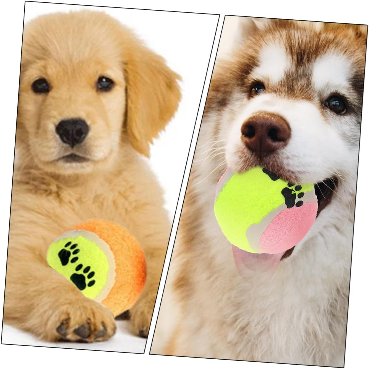 HOMSFOU 16pcs Dog Tennis Balls Plush Puppy Throwing Rubber Interactive Balls for Small Dogs Training and Exercise Random Color