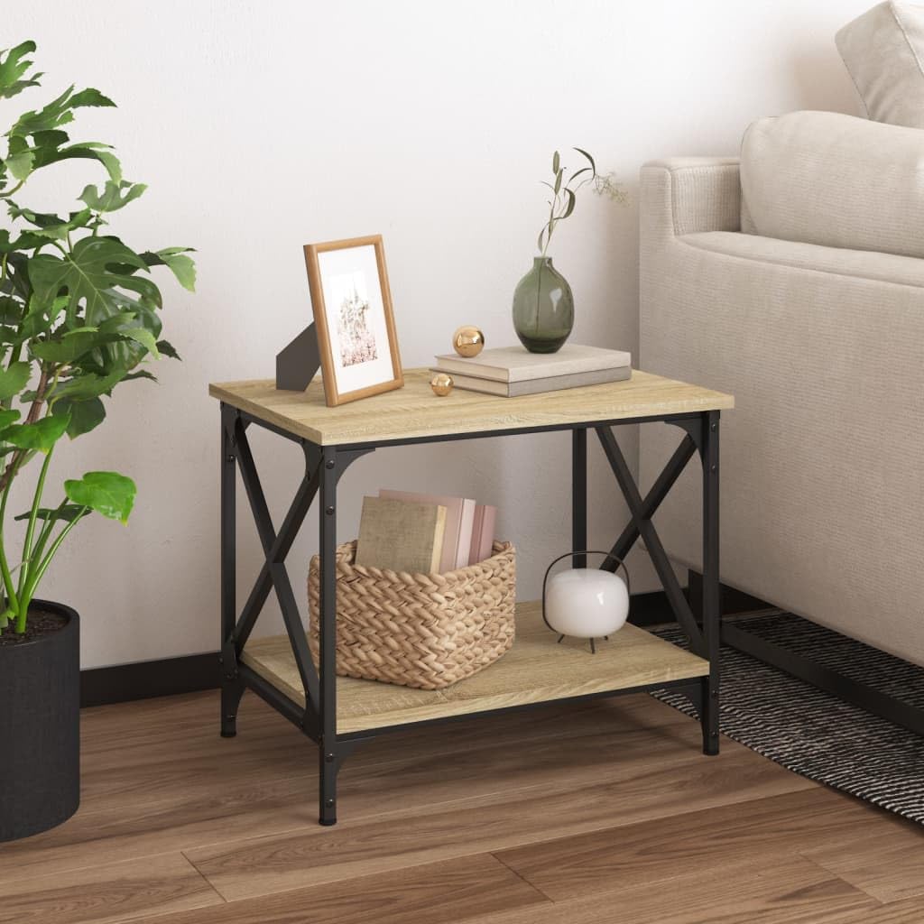 vidaXL Mesa Auxiliar Madera contrachapada Roble Sonoma 55x38x45 cm