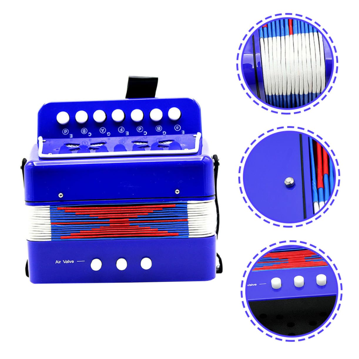 Fisarmonica Giocattolo Blu per Ragazzo Ragazza, Strumento Musicale | Abs e Plastiche Ingegneristiche, Leggero per Mani Piccole, per Apprendimento e Pratica dei Giovani