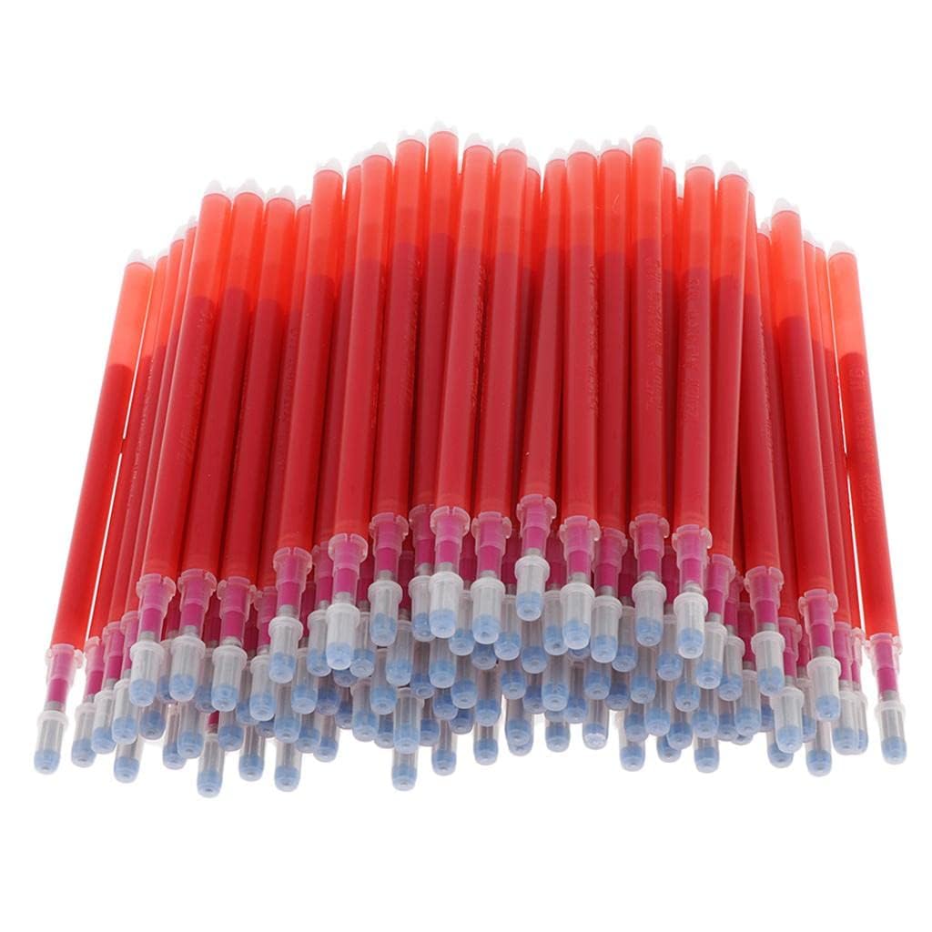 Gemsy 50pcs Heat Erasable Fabric Refills Patchwork Marking Sew Pens High Temperature Disappearing Ink Fabric Markers for Embroidery Cross Stitch Hand Craft- Red Color 2