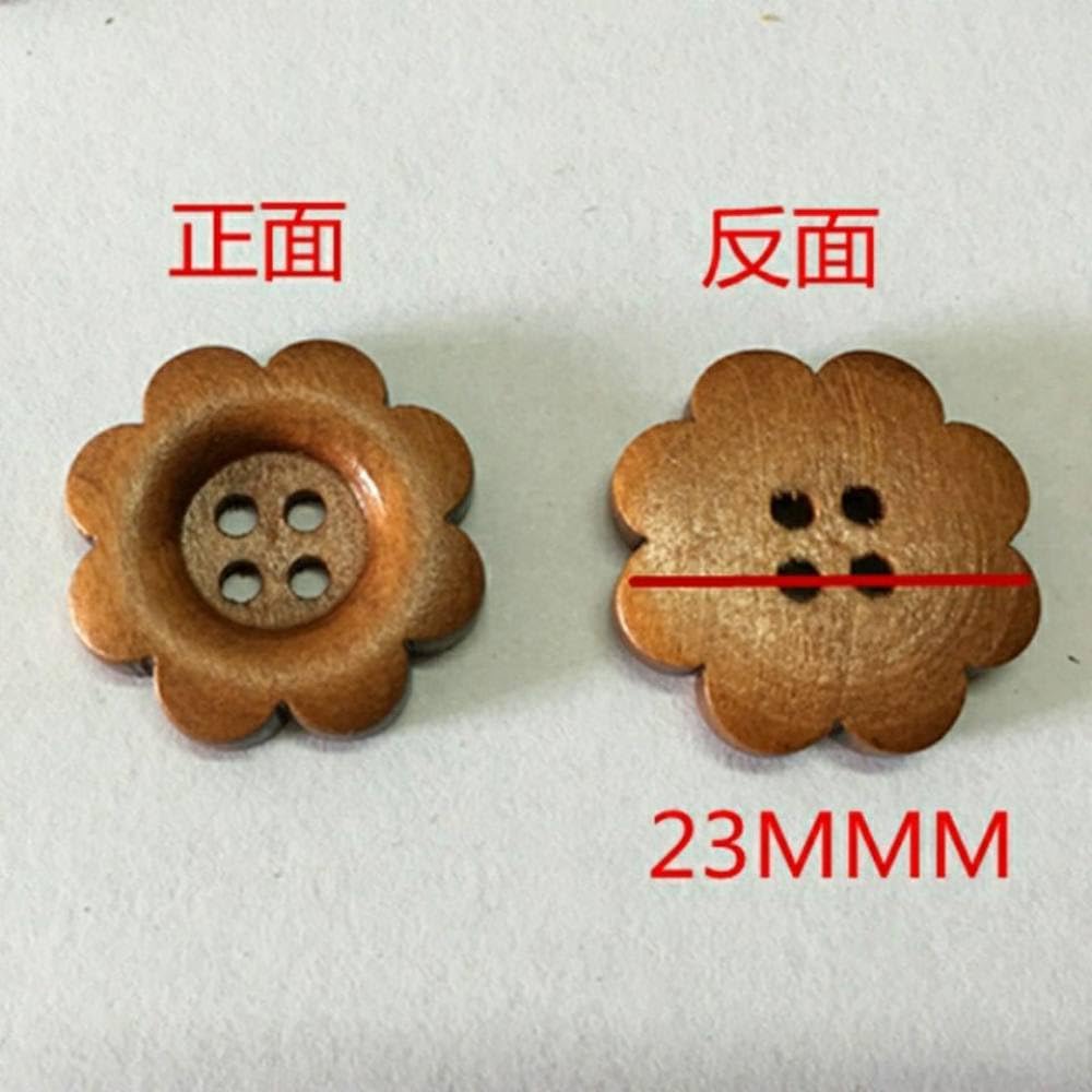 10 sztuk 23mm drewniane guziki, 4 otwory