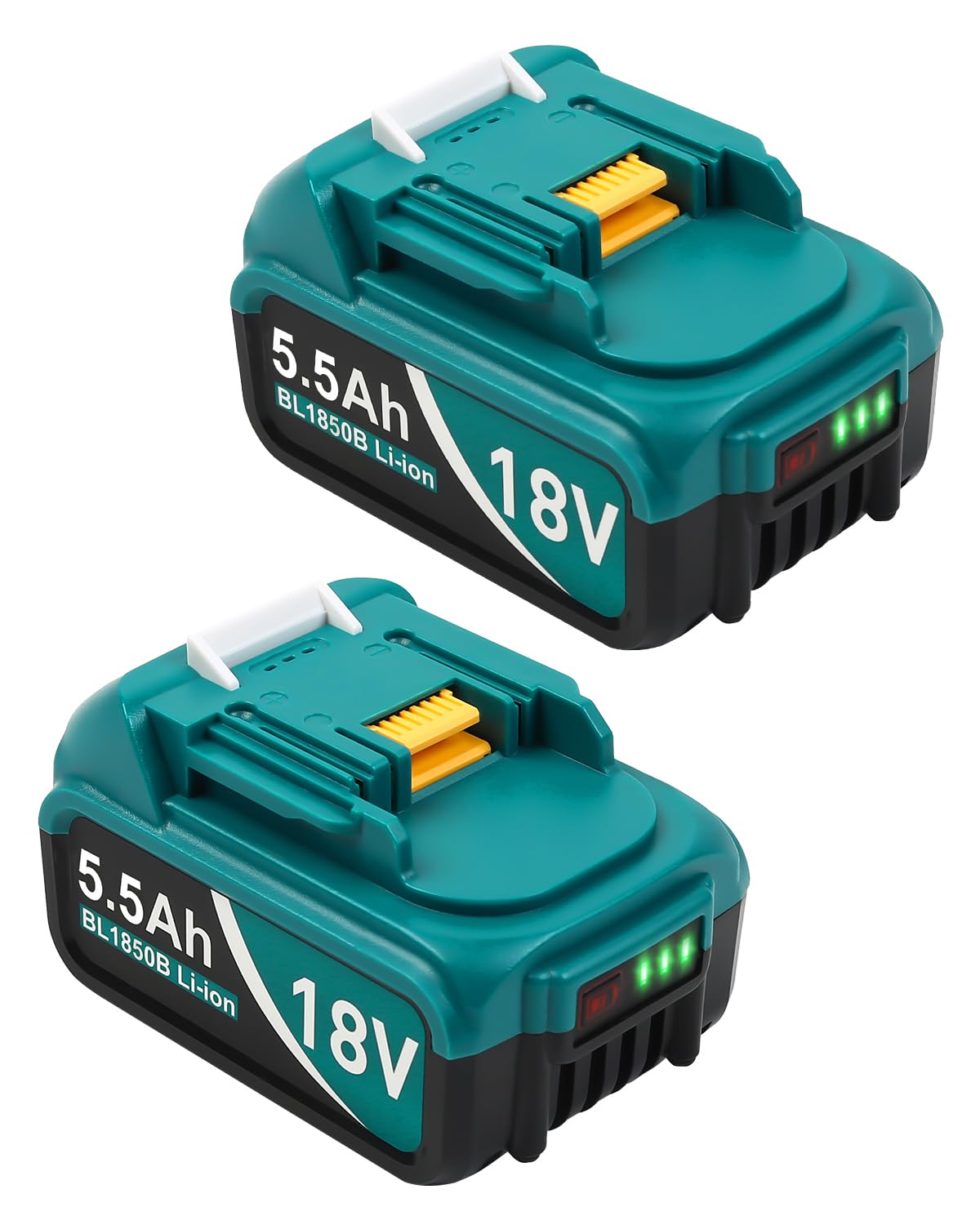 2×5500mAh 18 V Li-Ion Ersatzakku für Makita BL1855B BL1860B BL1860 BL1850B BL1850 BL1840 BL1830 BL1815 194205-3 LXT400