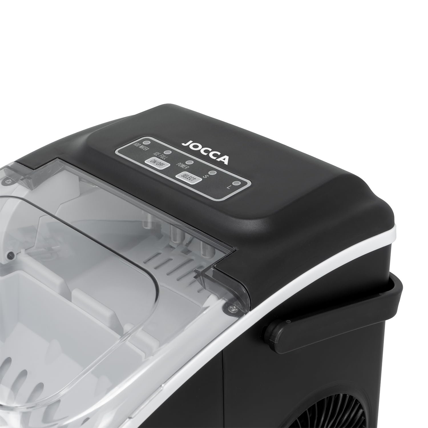 Jocca - Macchina per il ghiaccio domestica con capacità di 12 kg in 24 ore | Sistema autopulente | 2 dimensioni di cubi | Macchina per il ghiaccio portatile a casa