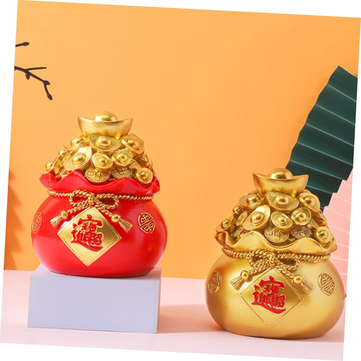 Hemoton 2pcs Storage Piggy Banks Bag Bucket Jars for Festivals Year Decor Boys and Girls Savings Bank and Festive Design for Home Office