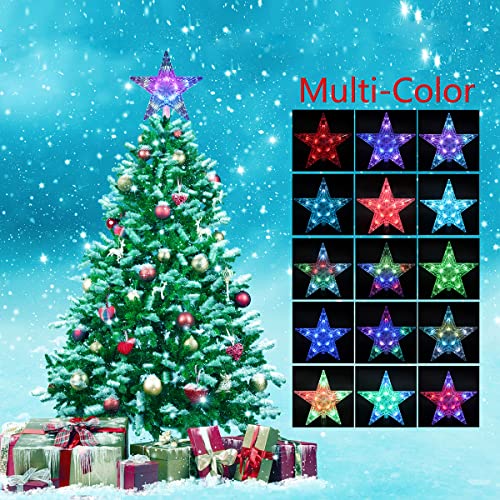 Yage Tale Christmas Star Tree Topper Lights 9.5Inch 17 Colors 8 Dynamic Modes With Versatile Remote Controller 3Aa Battery Powered Great Accessory For Christmas Tree Decorating（Indoor And Outdoor ） #TOP3