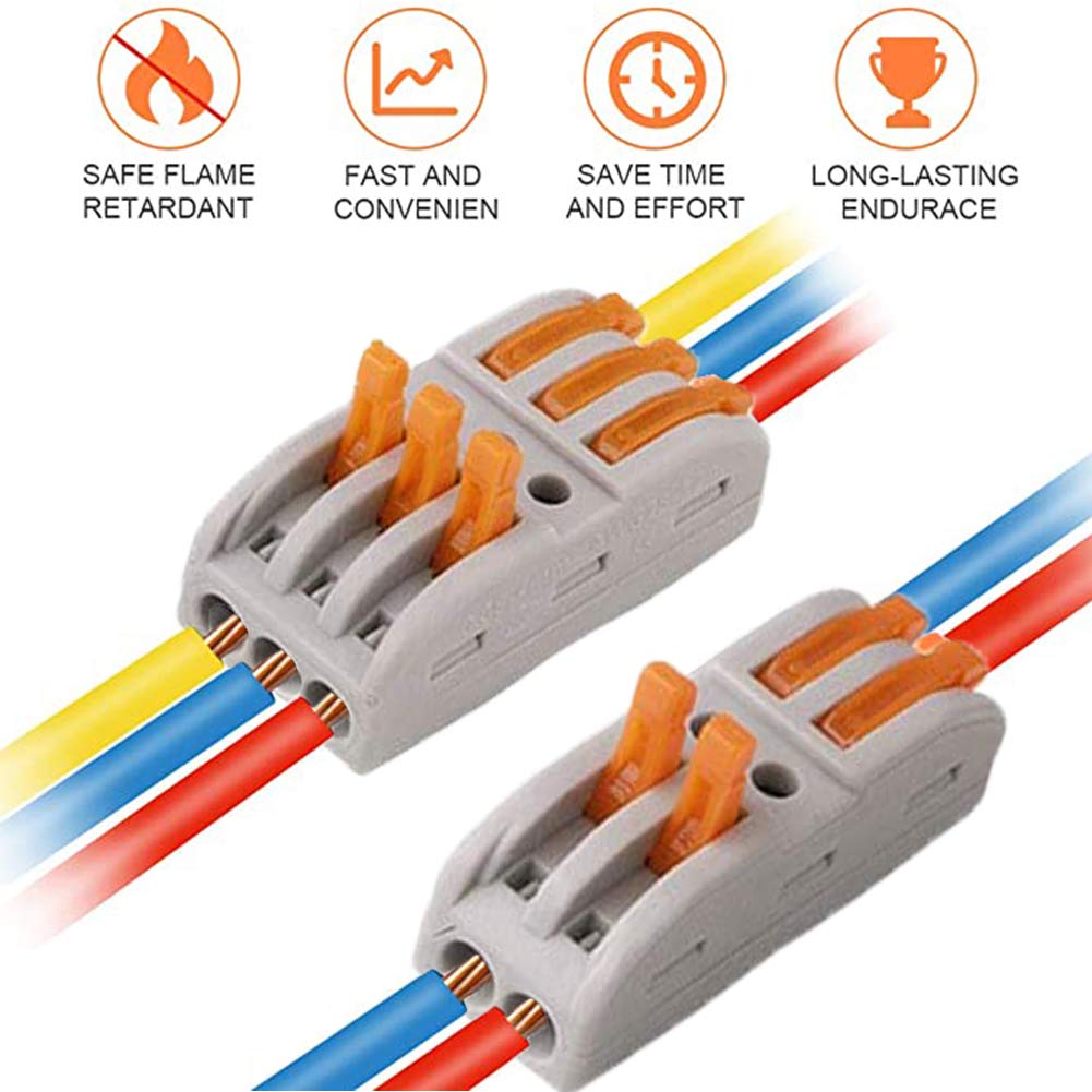 Kit De Bornes De Connexion Avec Levier, Connecteur De Câble Push-fil, Bornes Enfichables Compactes, 7 Colliers De Serrage, 8 Broches, Avec Vis De Fixation (2 En 6 Sortie