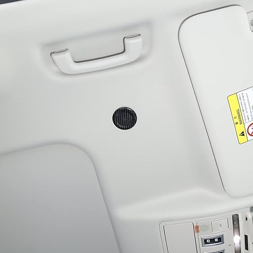 Miniatura 5 de YIWANG ABS cubierta del micrófono del techo del coche decoración pegatinas para Land Rover Defender 110 2020-2022 Auto Accesorios (fibra de carbono)