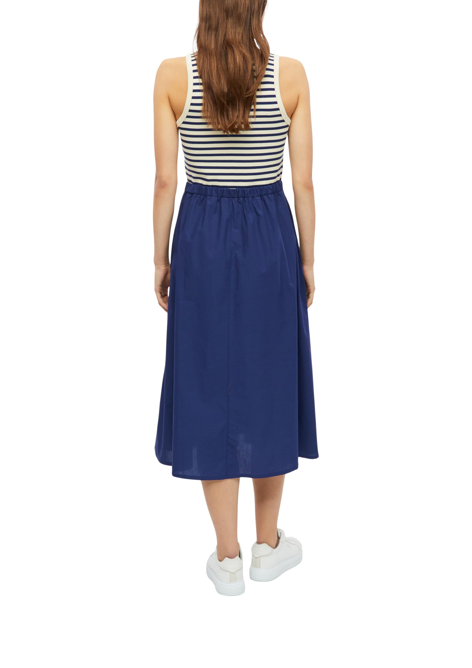 s.Oliver Damen Midi-Kleid – Regular Fit, ärmellos, Rundhalsausschnitt, Eingrifftaschen mit Elastikbund