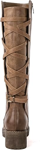 Miniatura 5 de GLOBALWIN Botas altas hasta la rodilla con tiras para mujer, botas de equitación con cordones en la espalda, para otoño e invierno, botas altas