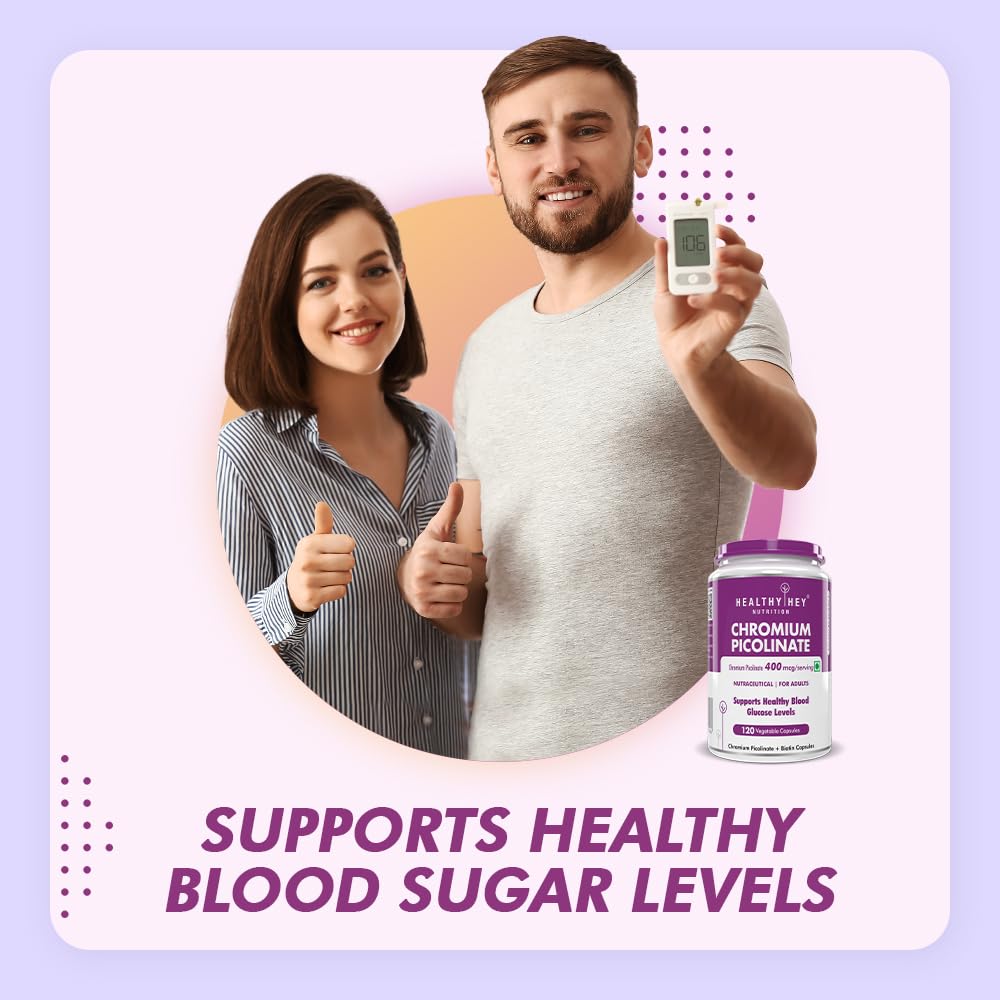 HealthyHey Nutrition Chromium Picolinate -Support Glucose Metabolism (High Absorption) 120 Capsules, Non-GMO, Gluten Free 2