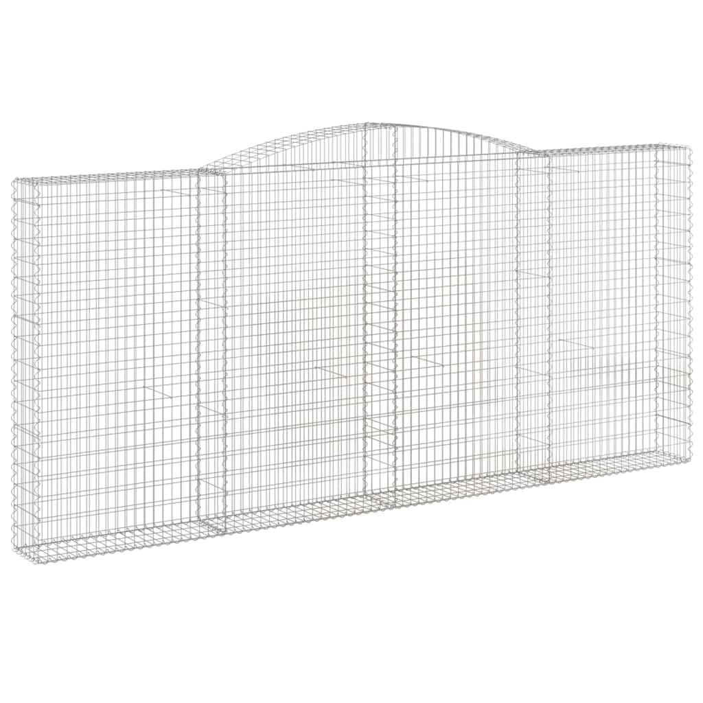 vidaXL Cesti Gabbioni ad Arco 7 pz 400x30x180/200 cm Ferro Zincato