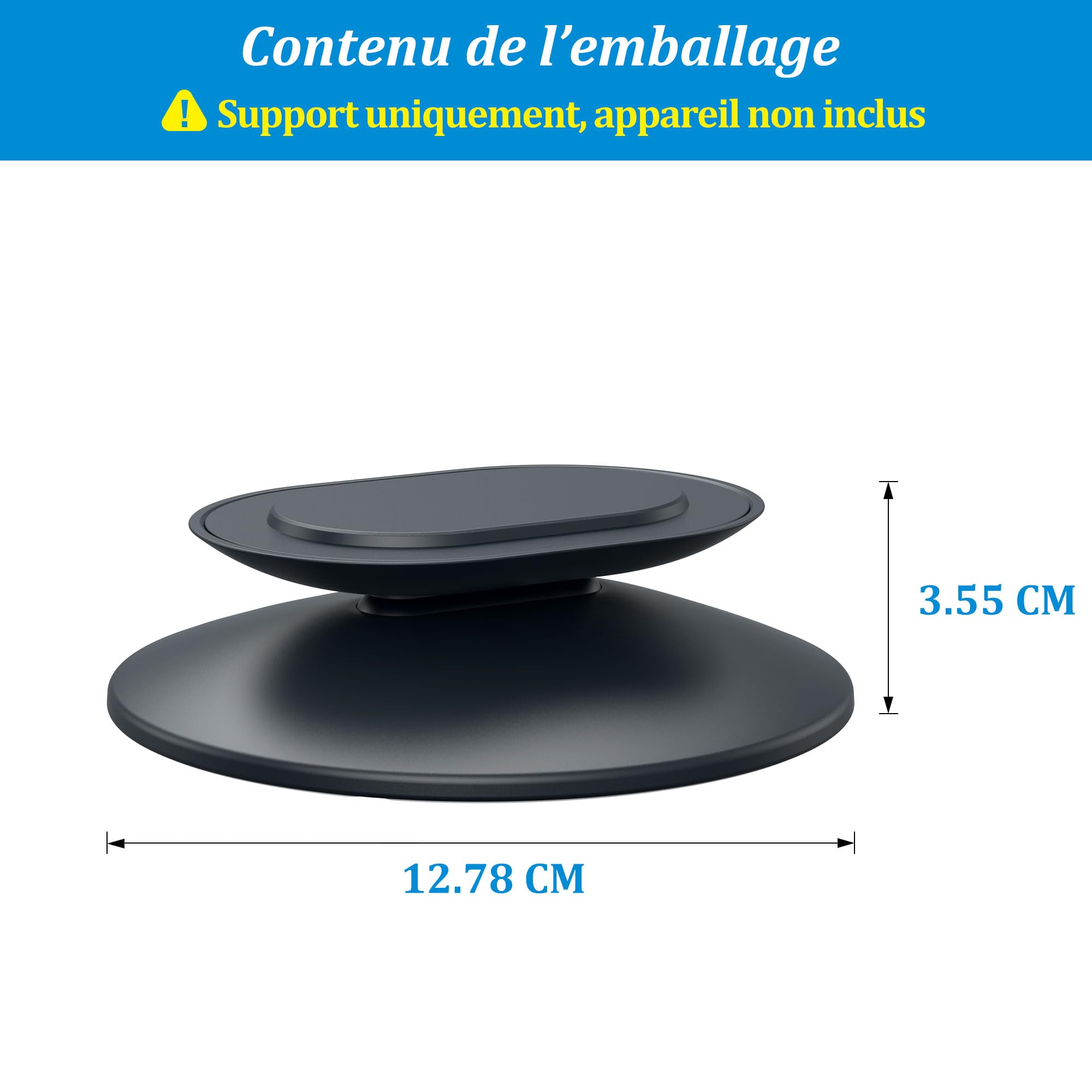 PlusAcc Support pour Show 11/8 (Nouvelle génération) – Support de Table réglable avec Base antidérapante, Compatible iPhone 12, idéal pour Cuisine ou Table de Chevet (Graphite)
