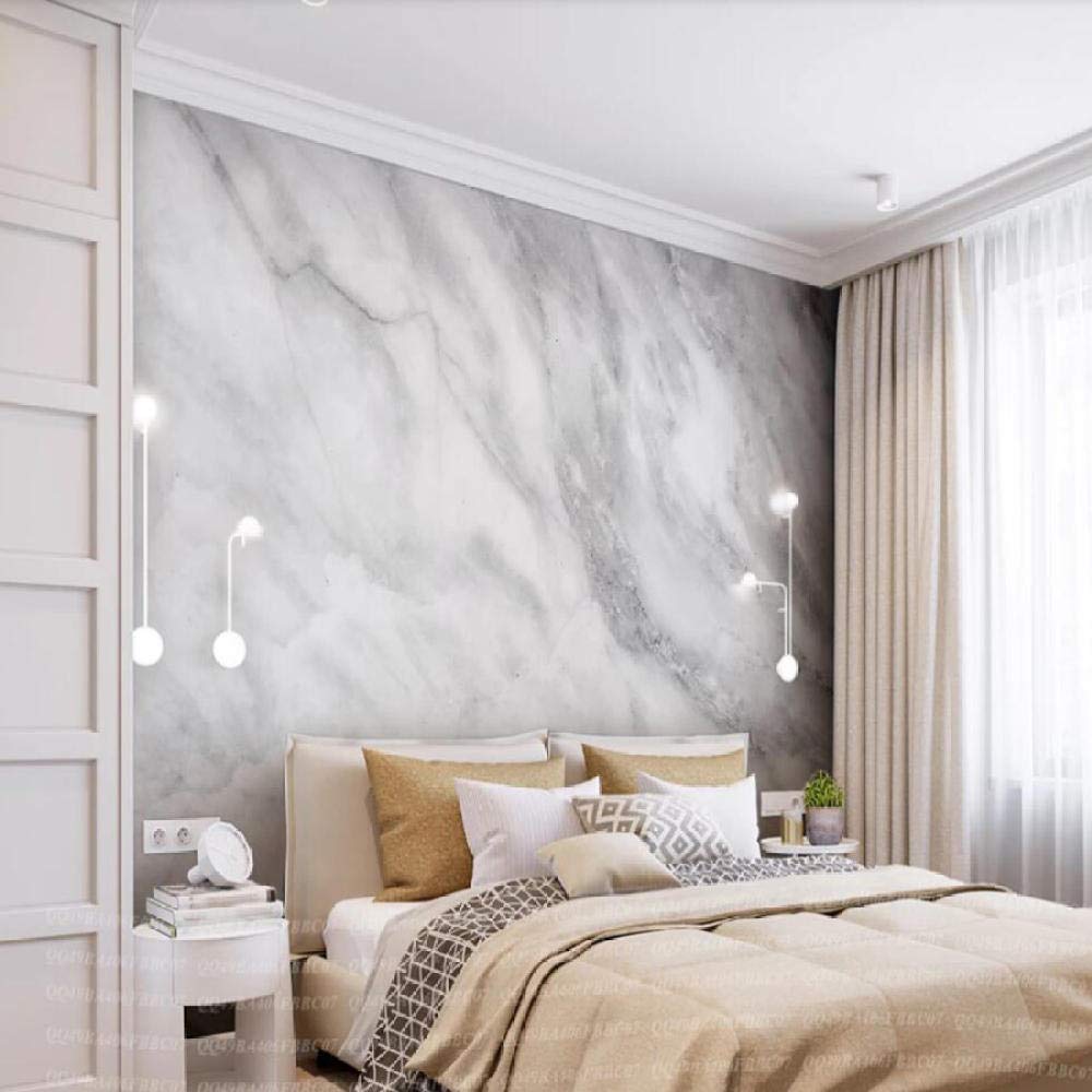 Papier peint marbre gris 3D WLLLO pour transformer un mur blanc vide 400x280