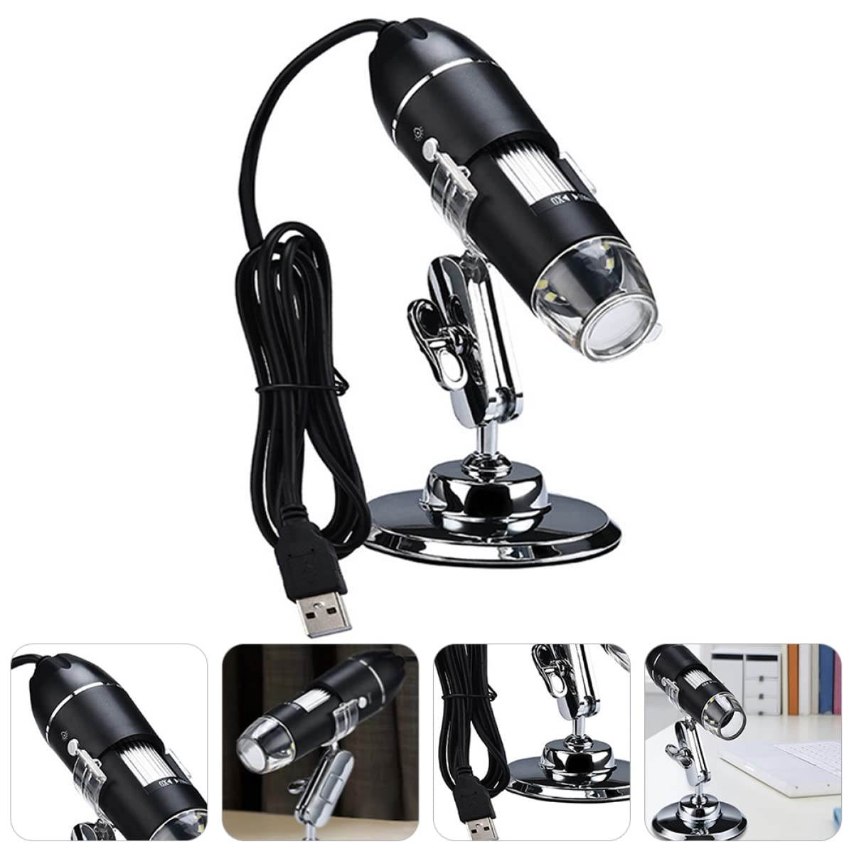 Mobestech Microscopio Digital 1600x Soporte Ajustable para Uso Doméstico y Educativo