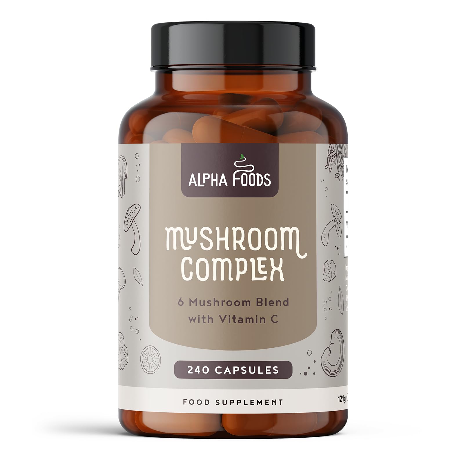 Pilzergänzungen | Löwenmähne, Pilzkomplex & Cordyceps Kapseln | Alpha Foods