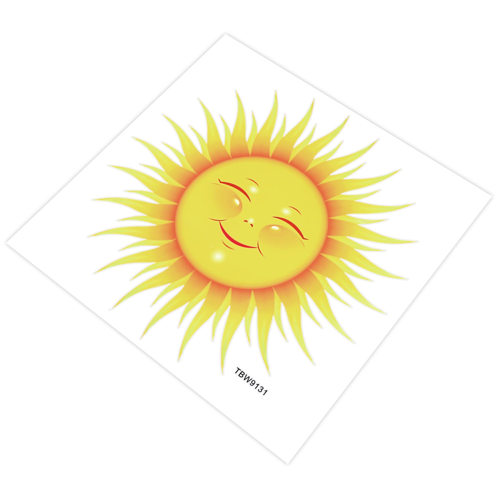 Besportble Yellow Sun Wall Stickers Peel And Stick Wall Art For Kids Rooms Nursery Bedroom Living Room Creative Removable Decorative Decal 12.80X12.20x0.04in