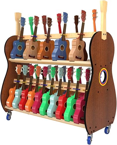 The Band Room - Carrito de almacenamiento de ukelele soprano para aulas capacidad para 30 ukes perfecto para profesores de música fabricado en