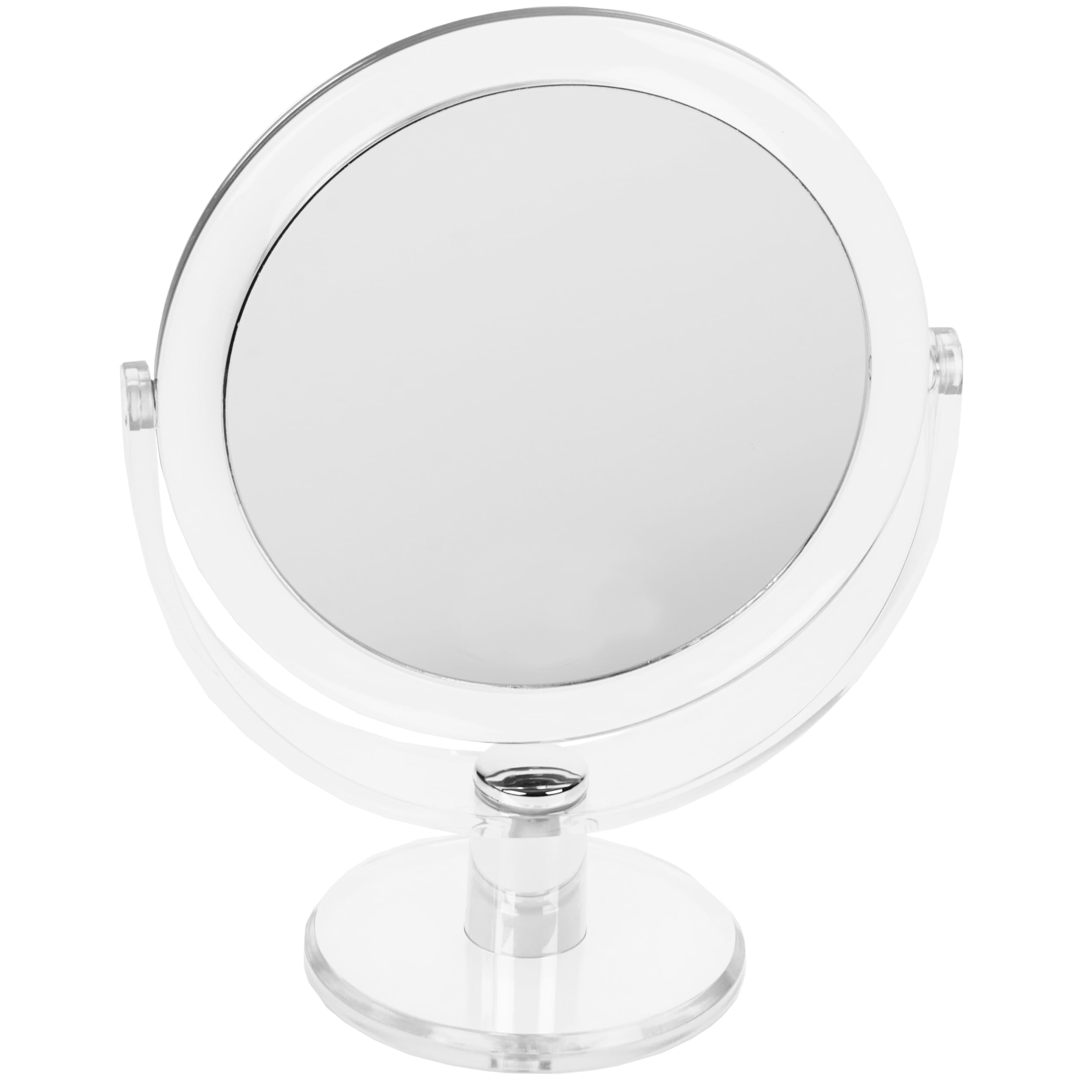 Fantasia Lustro stojące okrągłe – dwustronne, normalne i 7-krotne powiększenie, lusterko do makijażu Ø 16 cm, wysokość: 22 cm, metal/akryl