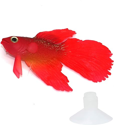 Decoración artificial del tanque de peces Betta del silicón, acuario de peces falsos de alta simulación realista flotante Betta Fish Tank Ornament