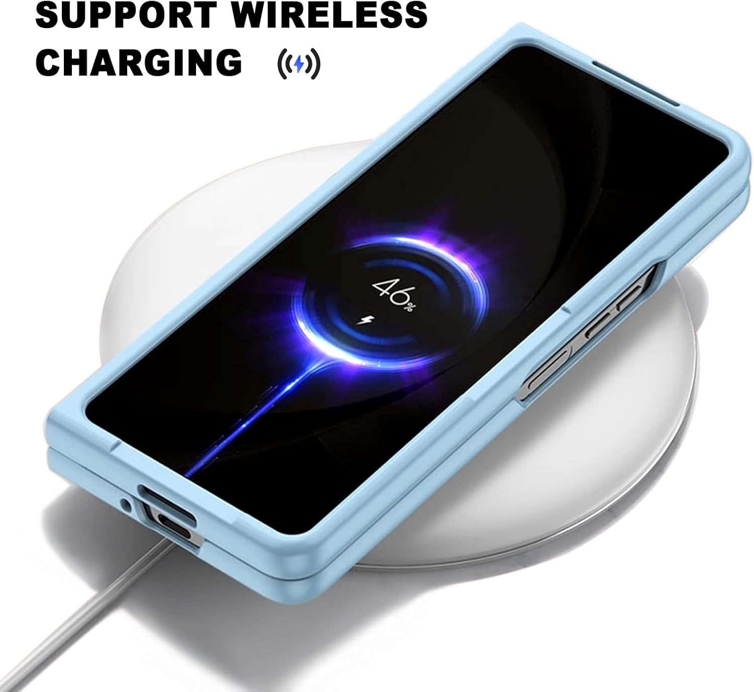 for Samsung Galaxy Z Fold 6 Case with S Pen and Screen Protector Skin Friendly Z Fold 6 Phone Case with S Pen Holder Full Protective PC Wireless Charging Case for Galaxy Z Fold 6 - Black