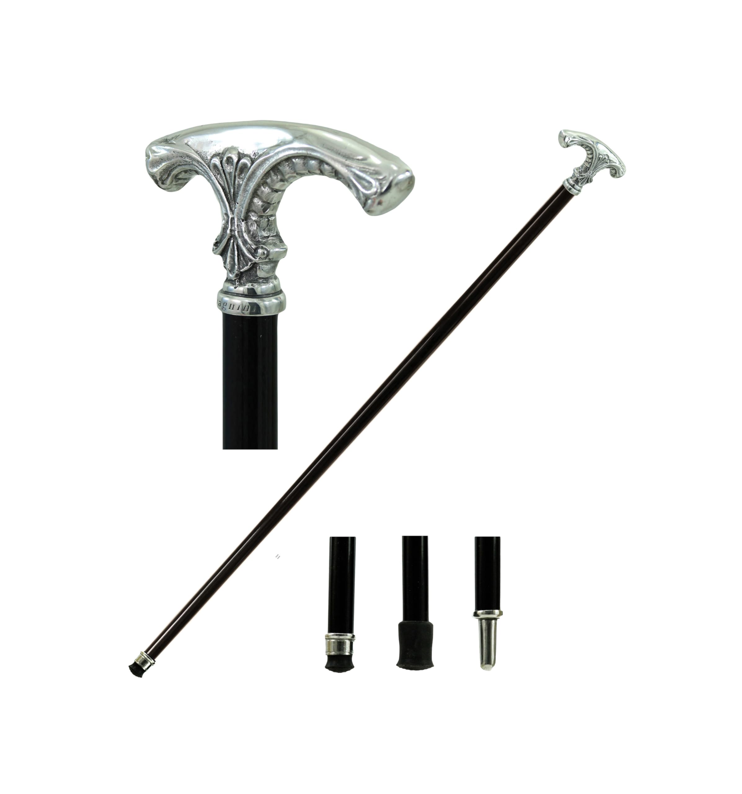 Bastón Derby, Elegante y Lujoso, ortopédico Personalizado para Hombres y Mujeres Mayores | Bastón Artesanal de Madera Negra, Vintage, Coleccionable, Elegante | Artesanal Cavagnini